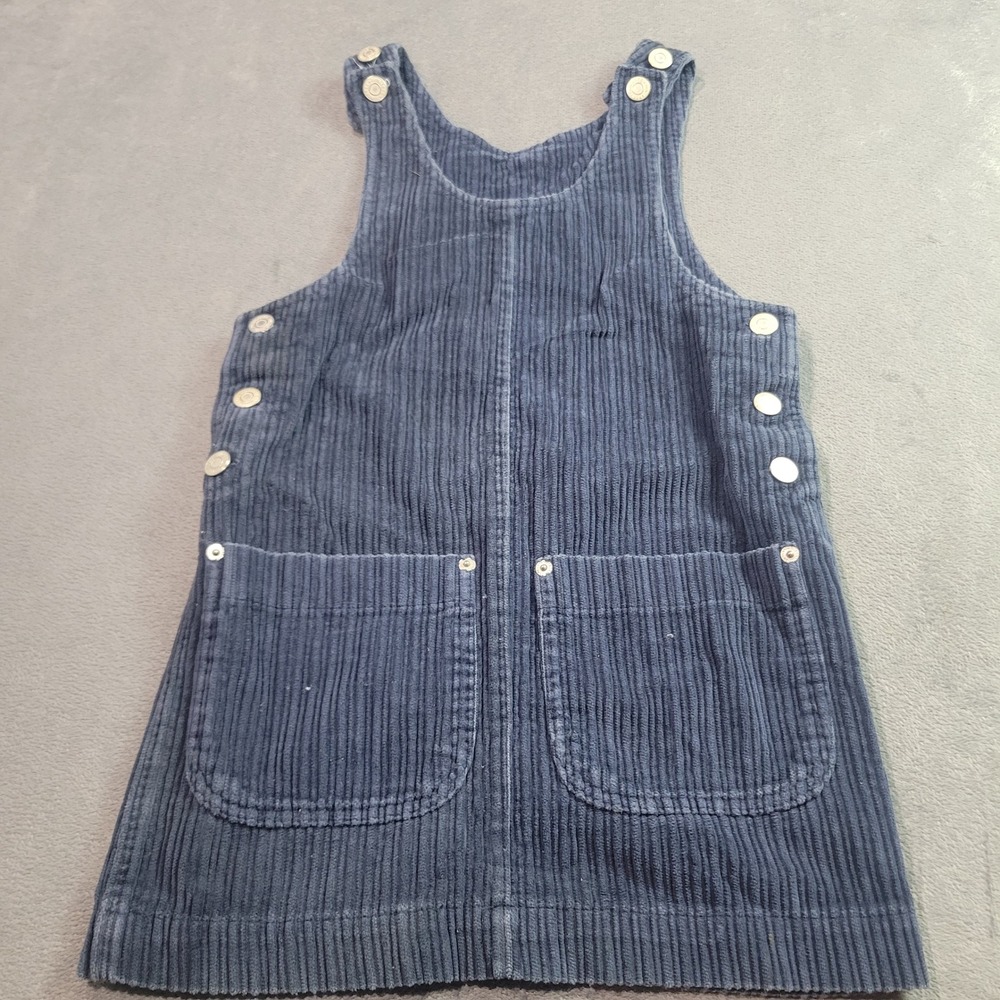 Palmetto's Jumper Dress Girls Small Navy Blue Corduroy Pinafore Vintage K6022996